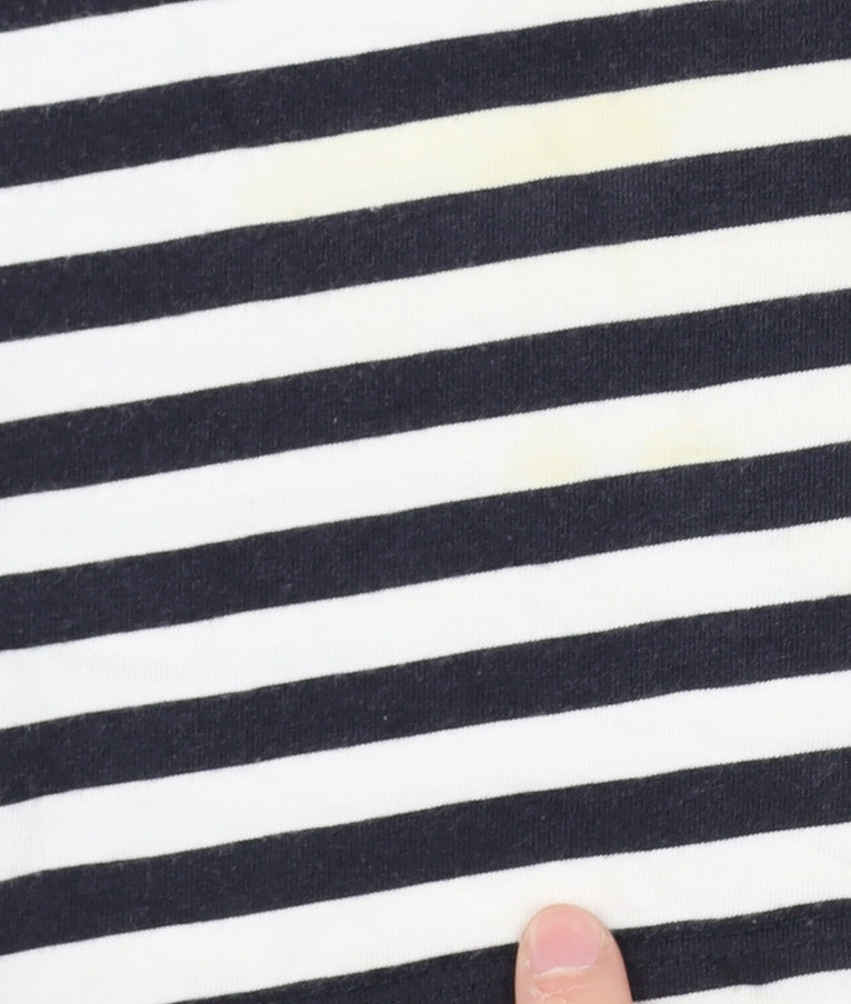 Hobbs Women's Black Striped T-Shirt Size S