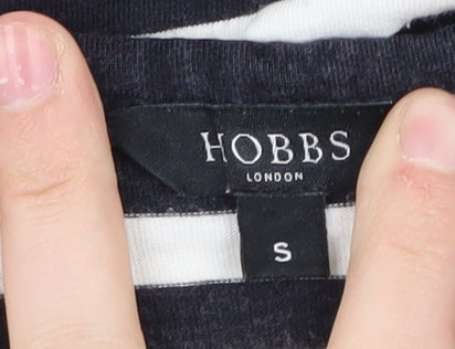 Hobbs Women's Black Striped T-Shirt Size S