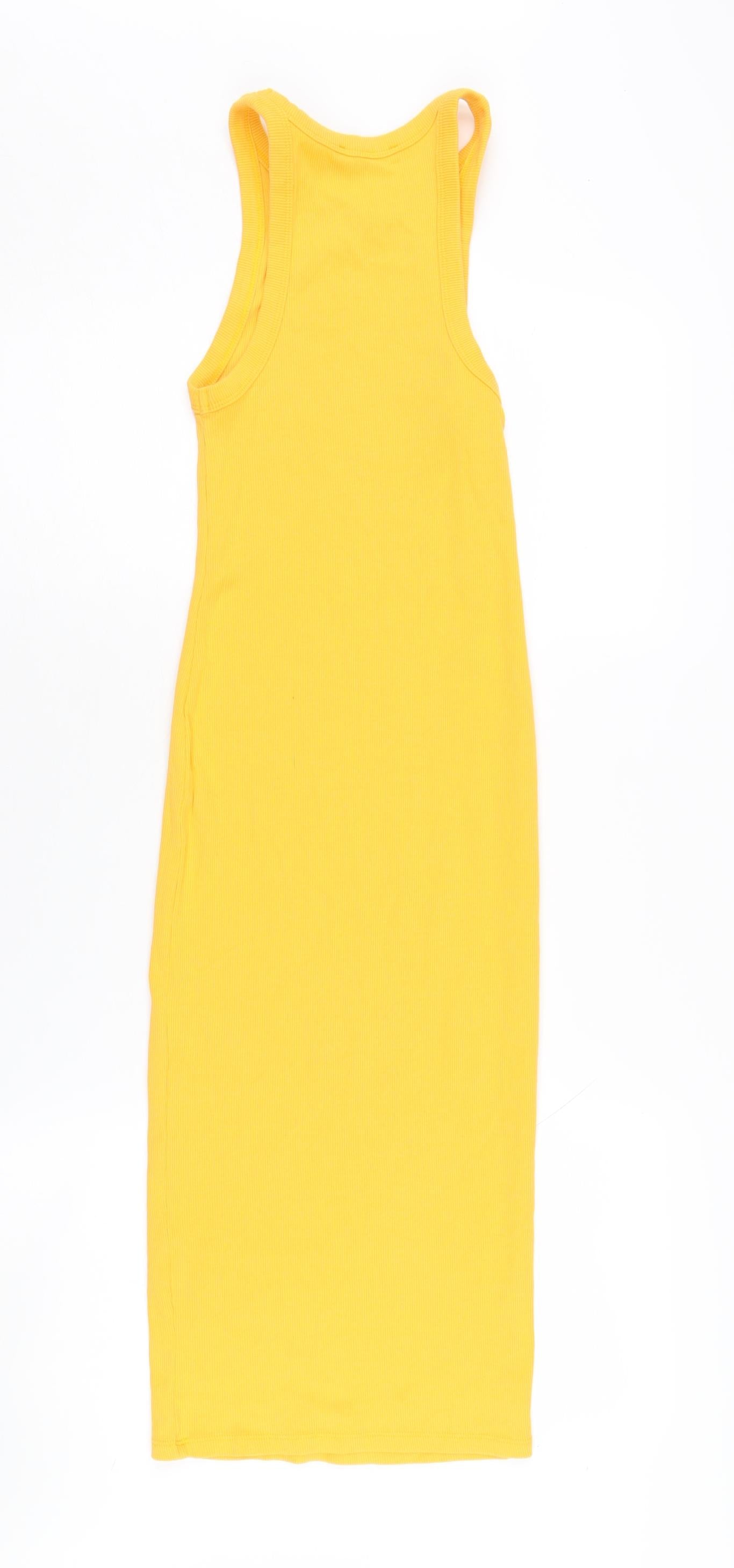 Zara Women's Yellow S Tank Midi Dress