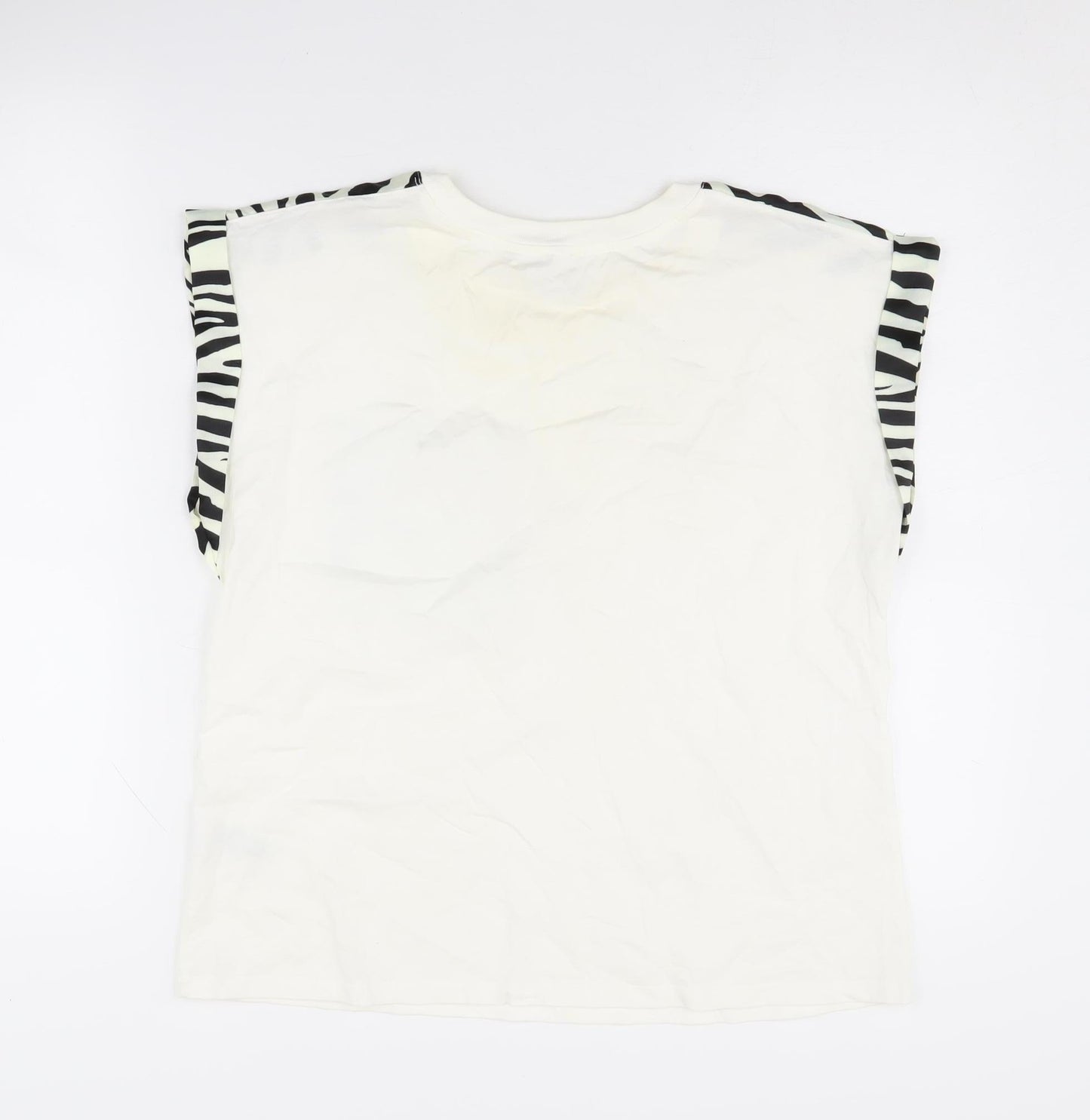 River Island Women's Zebra Print T-Shirt, Size 10, White