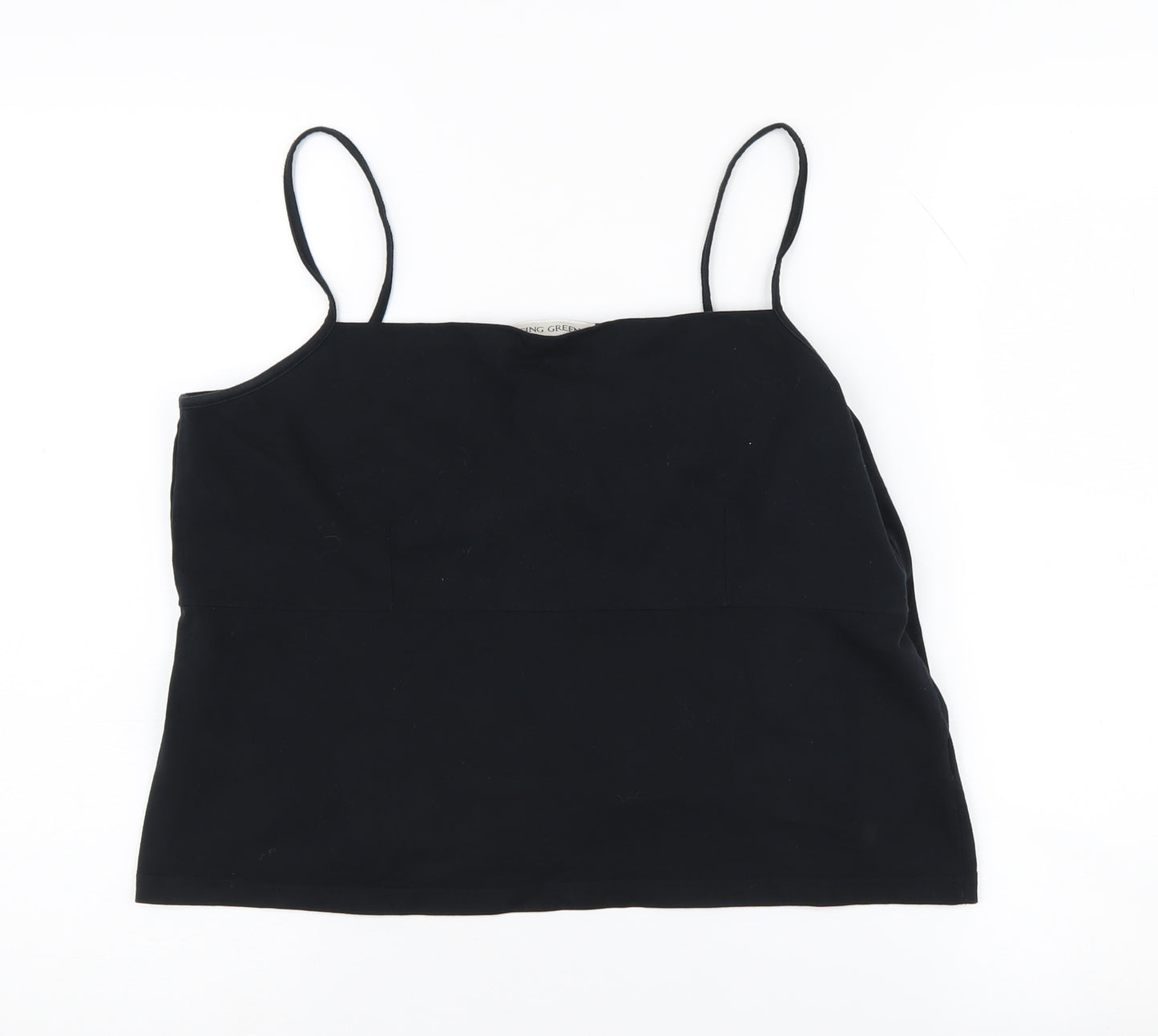 Racing Green Black Camisole Tank Top, Size 18, Cotton Blend