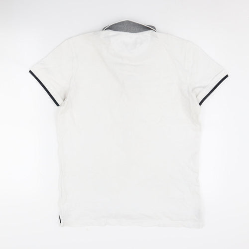 Massimo Dutti Men's White Polo M - Casual and Stylish