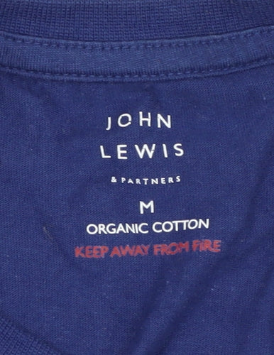 John Lewis Men's Blue Graphic T-Shirt, Medium, Organic Cotton