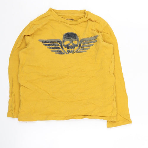 Gap Boys Yellow Graphic T-Shirt, Age 5, Long Sleeve, Casual