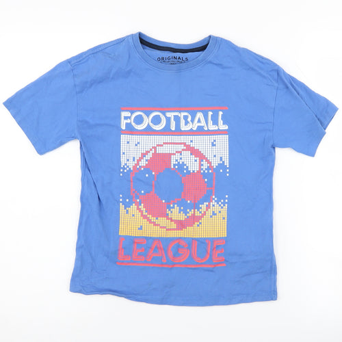 Marks and Spencer Boys Blue Football T-Shirt 9-10 Years