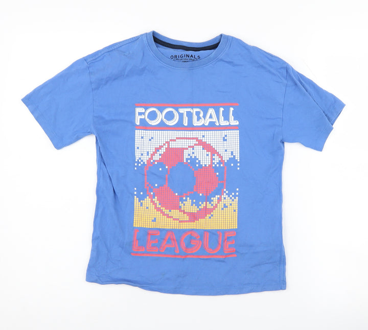 Marks and Spencer Boys Blue Football T-Shirt 9-10 Years