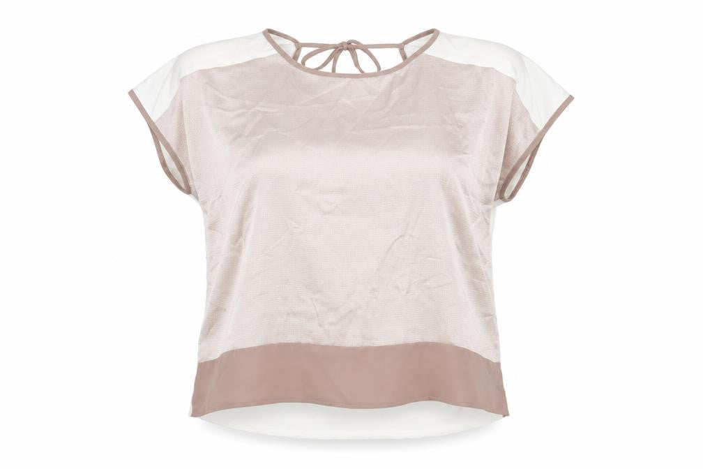Front view of Oasis Women's Beige Sleeveless Top L