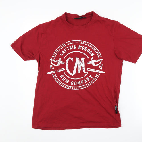 Captain Morgan Men's Red Medium Graphic T-Shirt