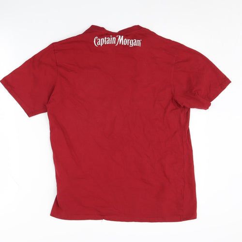 Captain Morgan Men's Red Medium Graphic T-Shirt