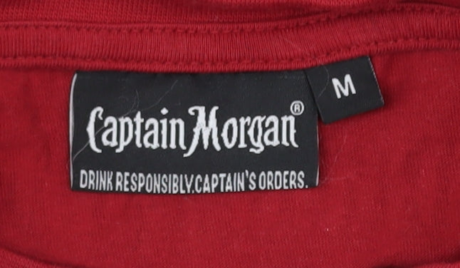 Captain Morgan Men's Red Medium Graphic T-Shirt
