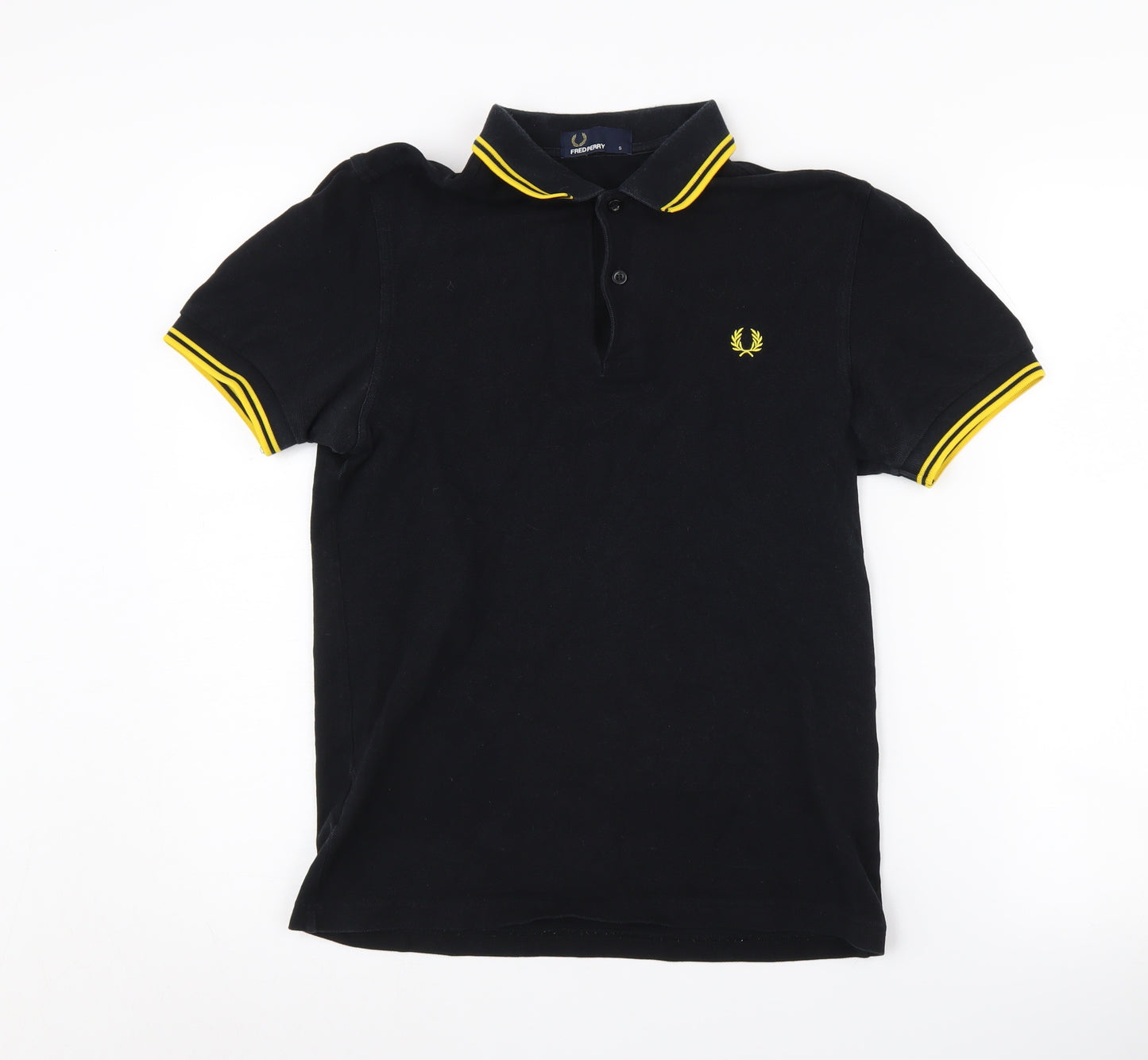Fred Perry Men's Black Small Polo Shirt with Logo
