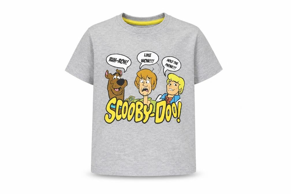 Front view of Scooby-Doo boys’ grey graphic t-shirt - 7-8 years