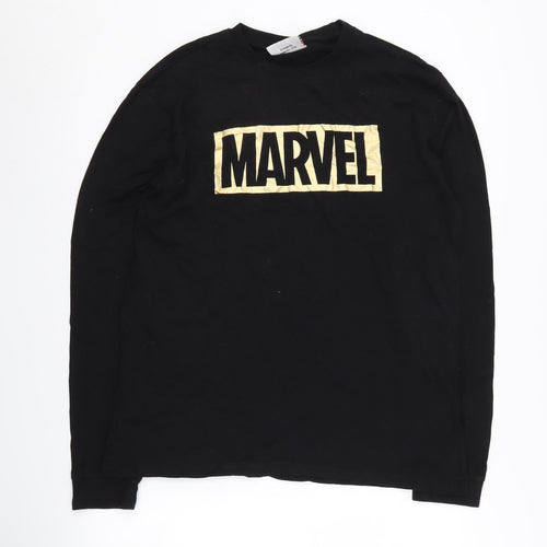 Marvel Unisex Black Cotton Logo Sweatshirt M Casual