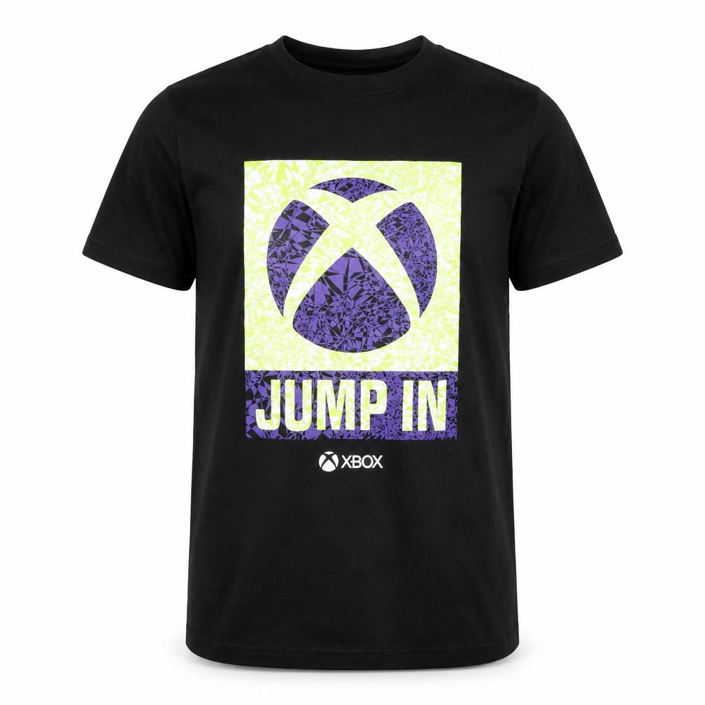 Front view of Xbox boys’ black graphic print t-shirt 9-10 years