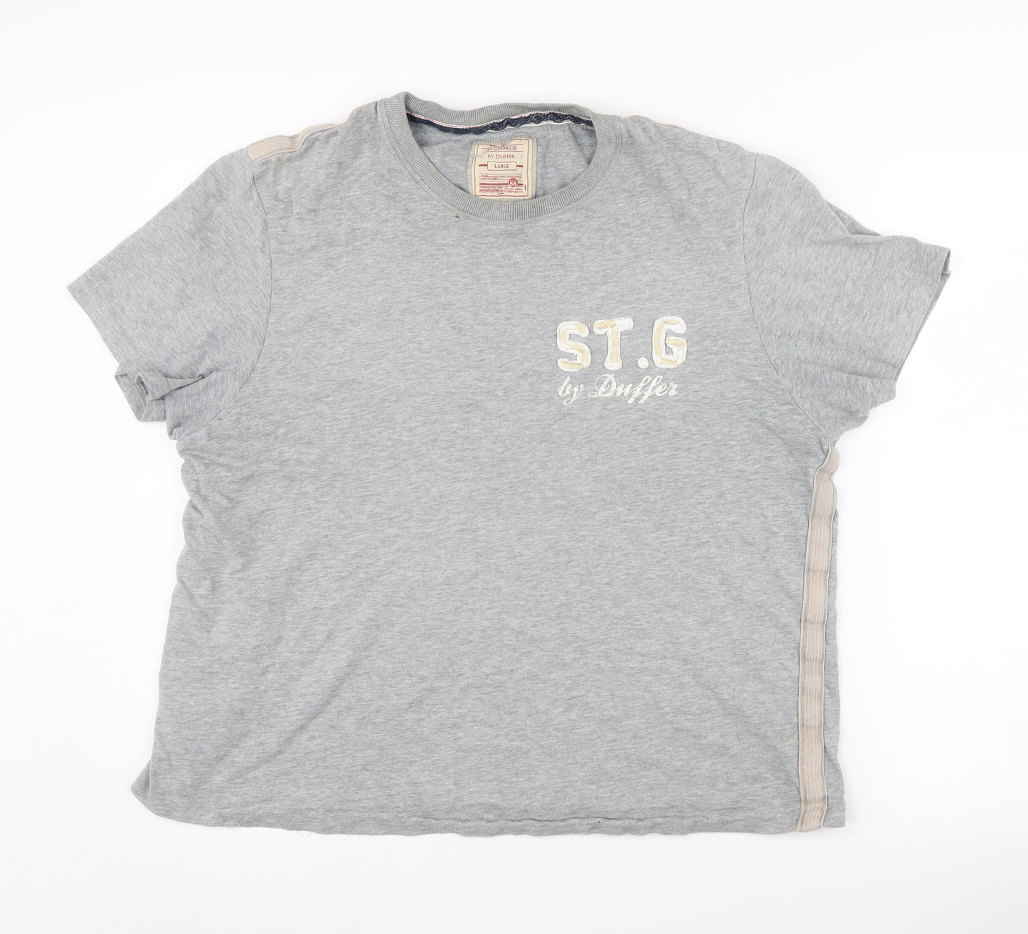 St George by Duffer Grey Unisex L T-Shirt, Classic Casual Fit