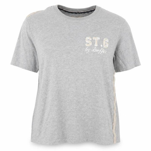St George by Duffer Grey Unisex L T-Shirt, Classic Casual Fit