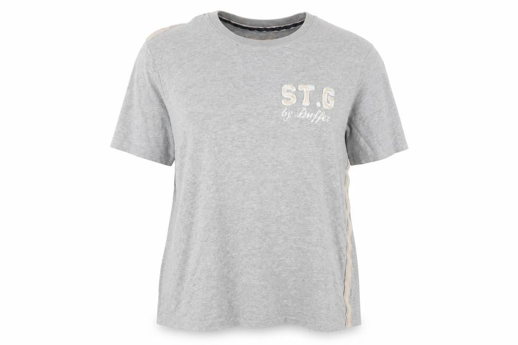 St George by Duffer Grey Unisex L T-Shirt, Classic Casual Fit