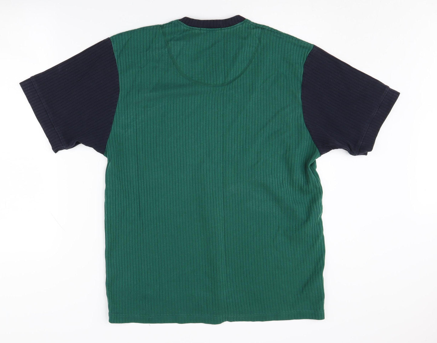Marks and Spencer Men's Green V-Neck T-Shirt, Size S
