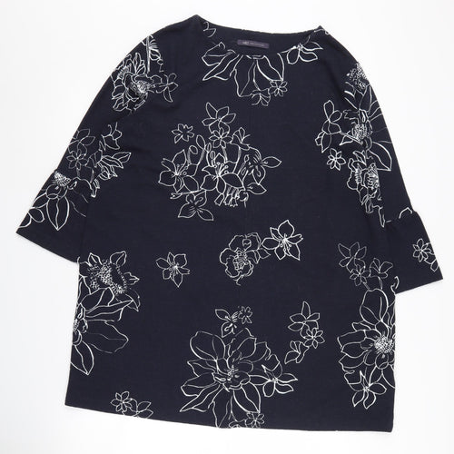 Marks and Spencer Women's Black Floral Pullover Jumper Size 18