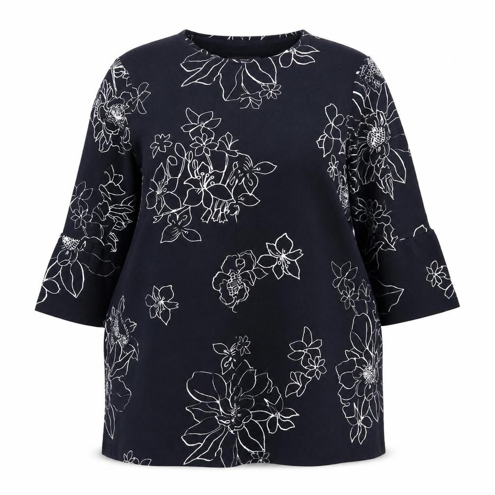 Front view of Marks & Spencer Women's Black Floral jumper, size 18