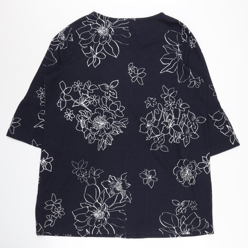 Marks and Spencer Women's Black Floral Pullover Jumper Size 18