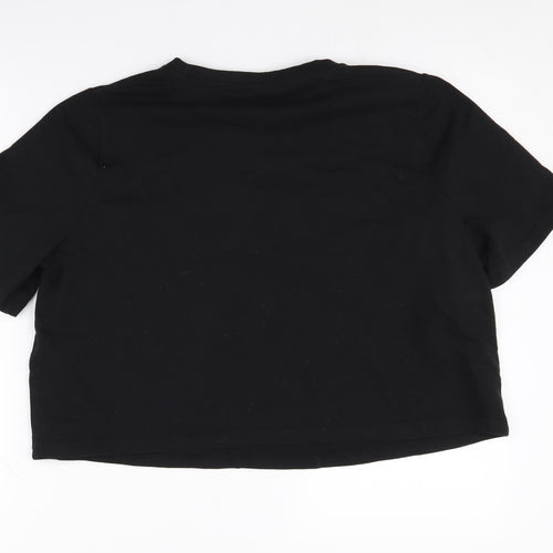 Lonsdale Women's Black Cropped T-Shirt, Size 12