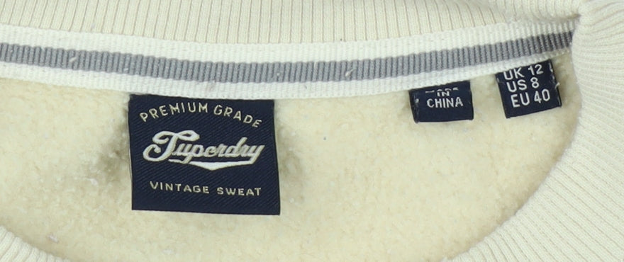 Superdry Women's Beige Pullover Sweatshirt Size 12