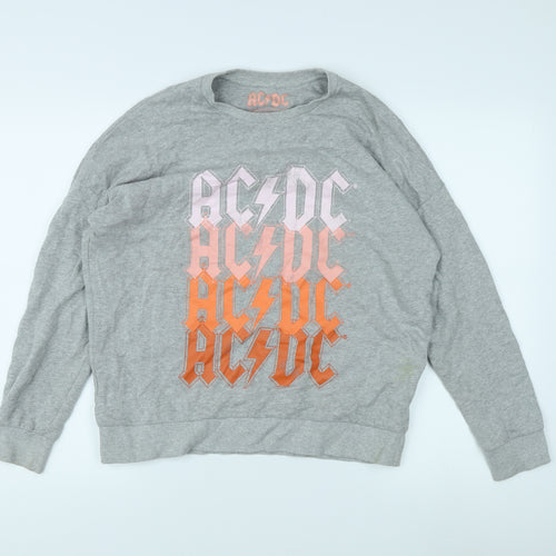 AC/DC Women's Grey Pullover Sweatshirt Size 12