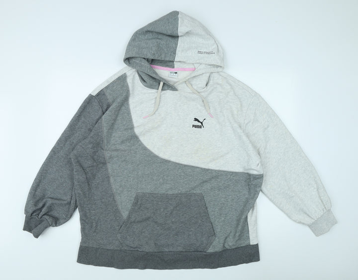 Puma Women's Grey Pullover Hoodie, M, Sporty Casual Style