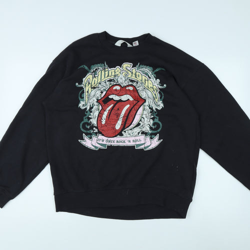 H&M Teens Black Pullover Sweatshirt, Graphic, Size 14
