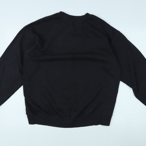 H&M Teens Black Pullover Sweatshirt, Graphic, Size 14