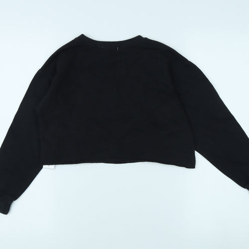 Lipsy London Girls Black Leopard Print Pullover Jumper, Size 7-8