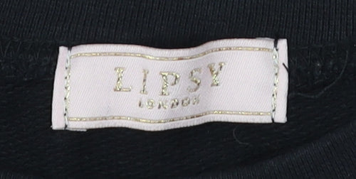 Lipsy London Girls Black Leopard Print Pullover Jumper, Size 7-8