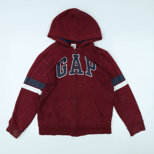 GAP Boys Red Hooded Jacket, Size 10-11 Years, Casual Style