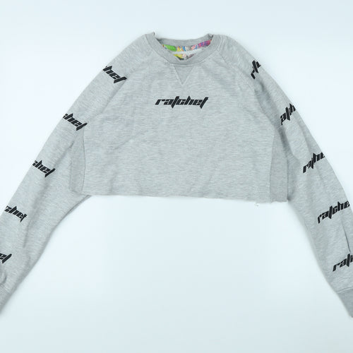 Ratchet Women's Grey Crop Sweatshirt Size S