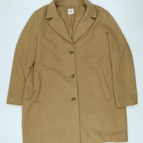GAP Women's Beige Overcoat XL - Classic Style