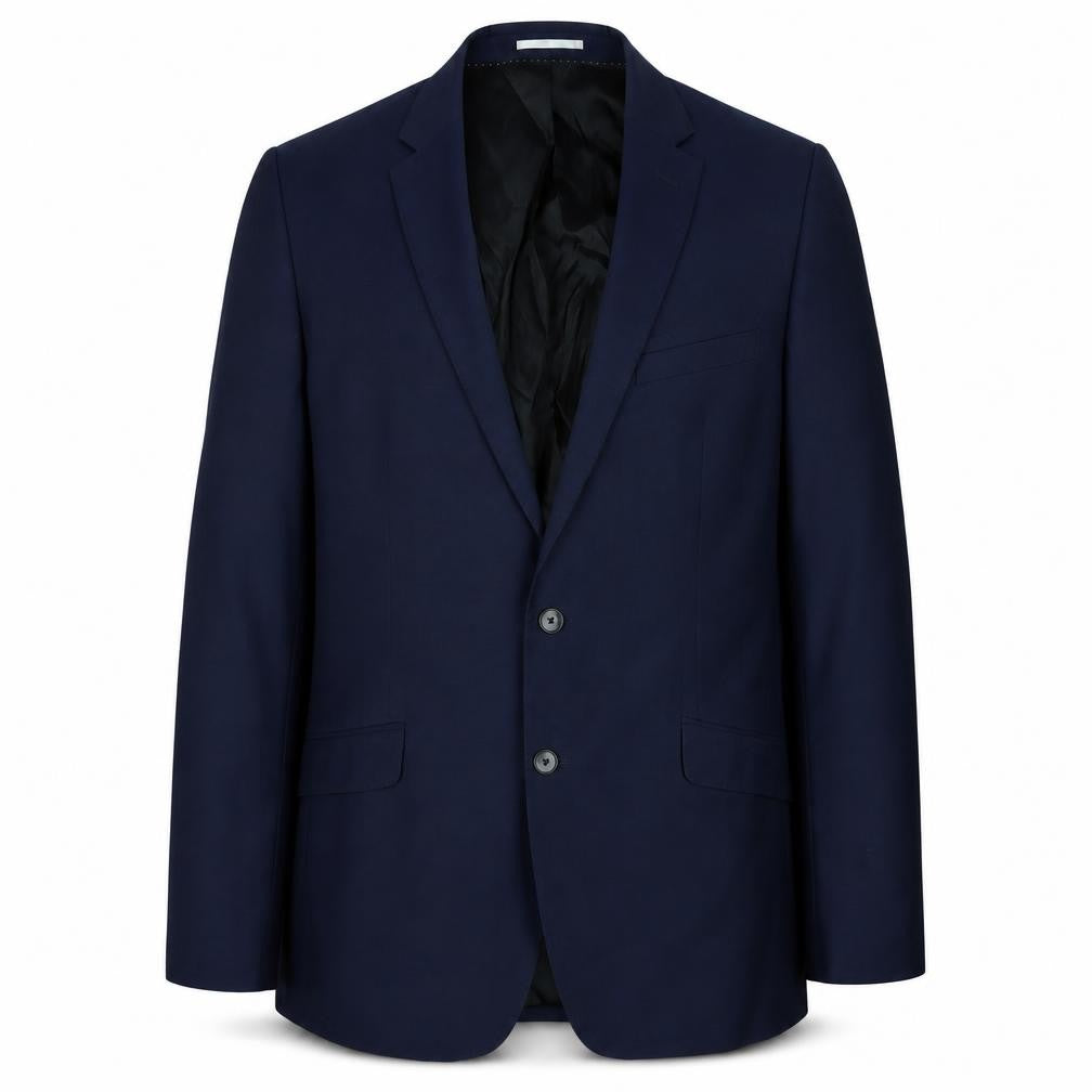 Front view of John Lewis Men's Blue Slim Fit Wool Blazer 42L