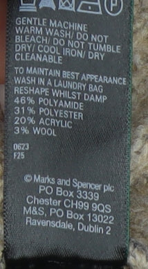 Marks and Spencer Women's Beige Striped Roll Neck Jumper L