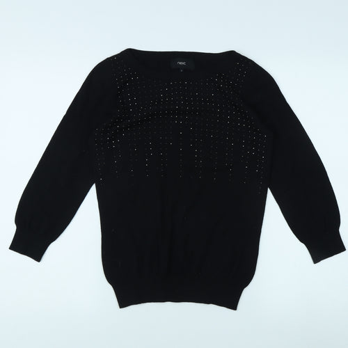 Next Women's Black Pullover Jumper Size 8 Studded