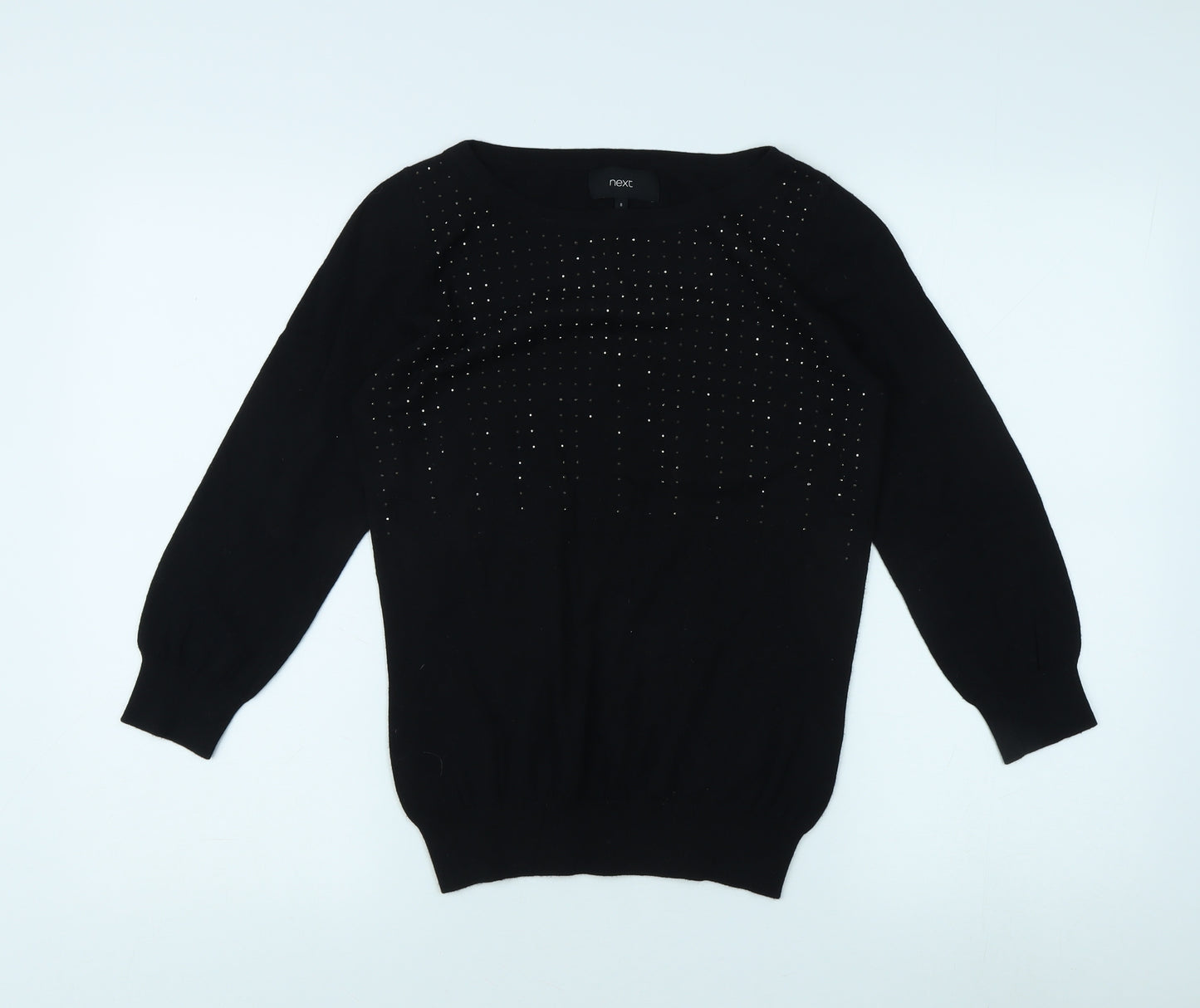 Next Women's Black Pullover Jumper Size 8 Studded