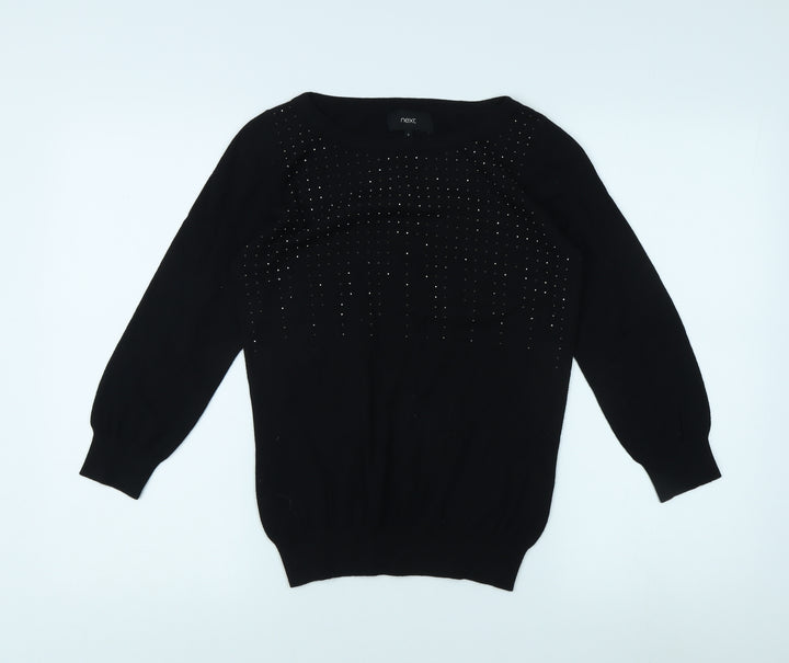 Next Women's Black Pullover Jumper Size 8 Studded