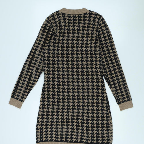 Hollister Women's Beige Black Pullover Jumper L