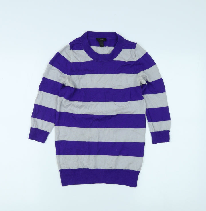 J. Crew Women’s Purple Striped Long Sleeve Top XXS