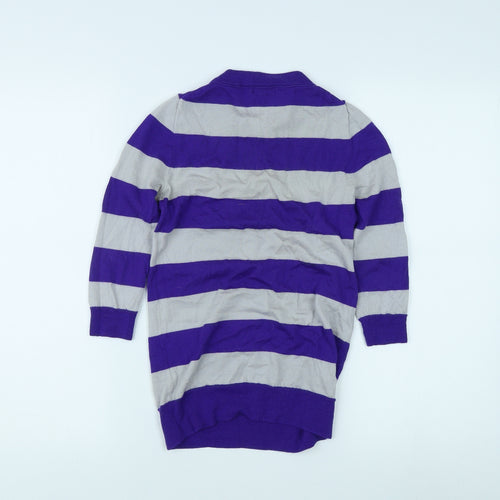 J. Crew Women’s Purple Striped Long Sleeve Top XXS