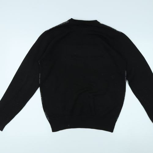 Tom Hagan Men's Black XL Pullover Jumper, Striped Knit