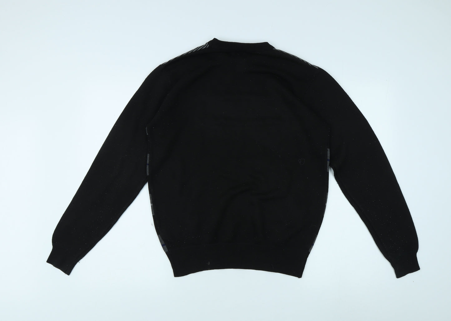 Tom Hagan Men's Black XL Pullover Jumper, Striped Knit