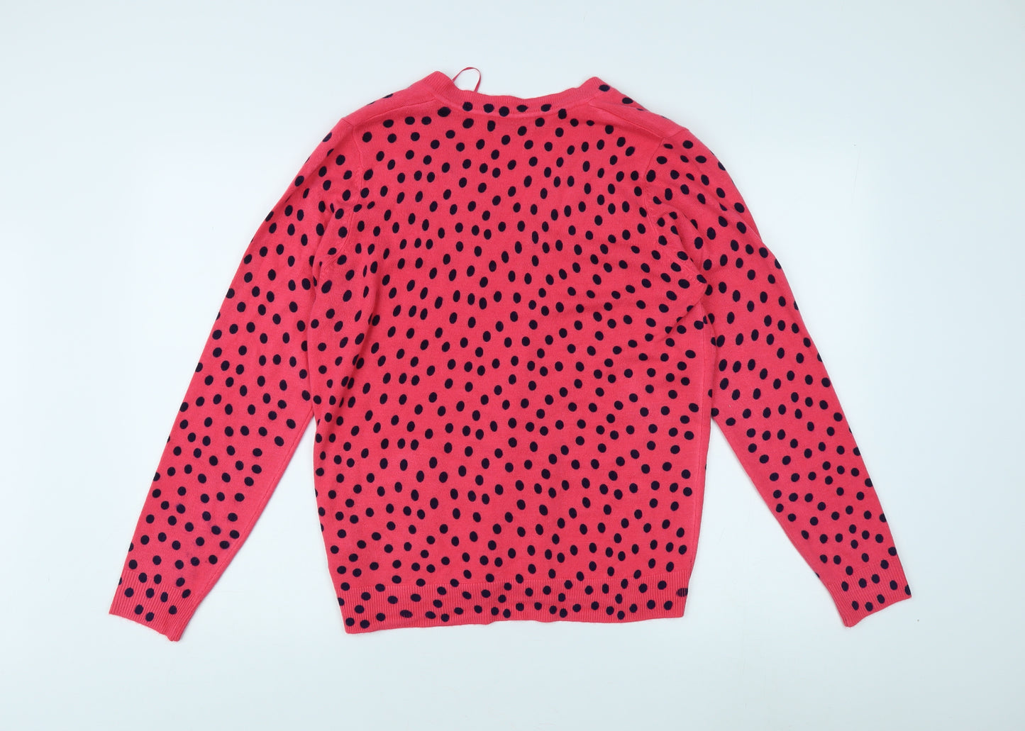 Marks and Spencer Pink Polka Dot V-Neck Pullover M