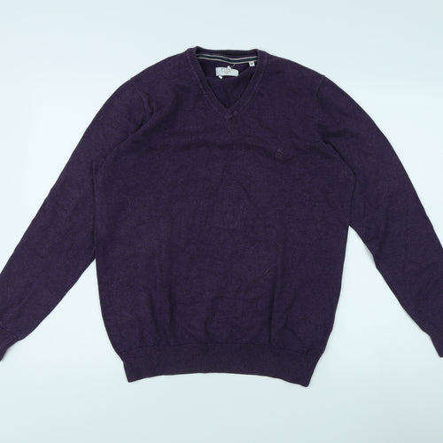 JP Cole Men's Purple V-Neck Pullover Jumper M