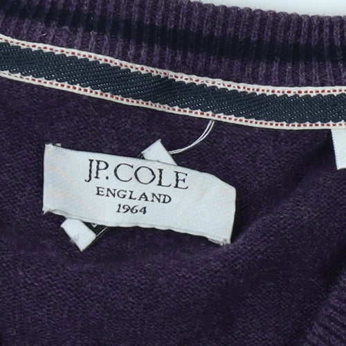 JP Cole Men's Purple V-Neck Pullover Jumper M