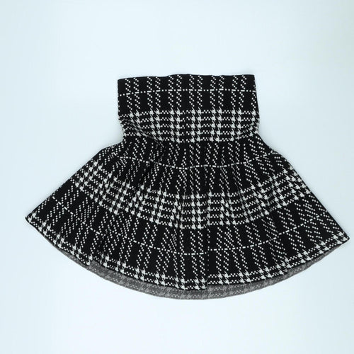 New Look Black Check Skirt, Women's Size 8